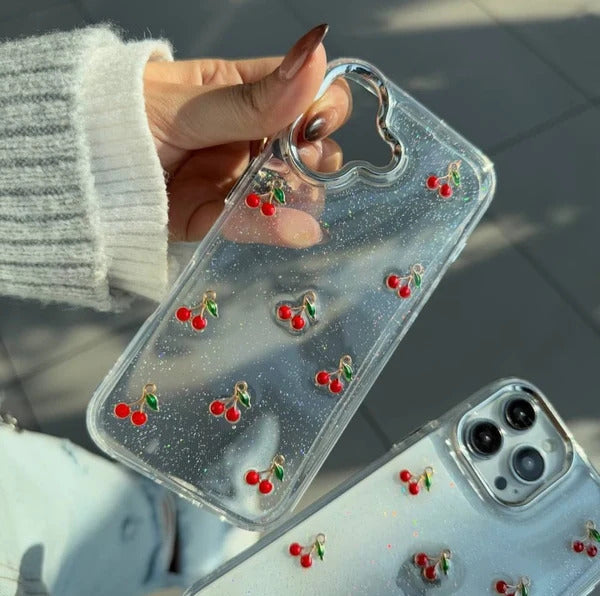Cherry  Shimmer Glittery Case